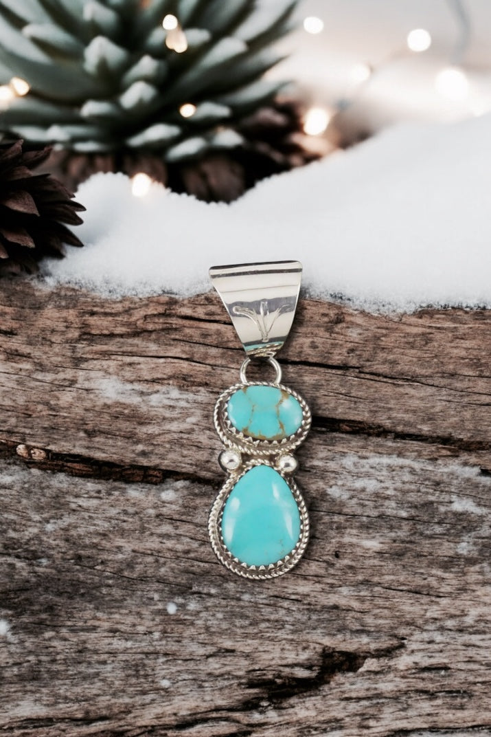 The “Branding Day” Sonoran Turquoise and Sterling Silver Pendant