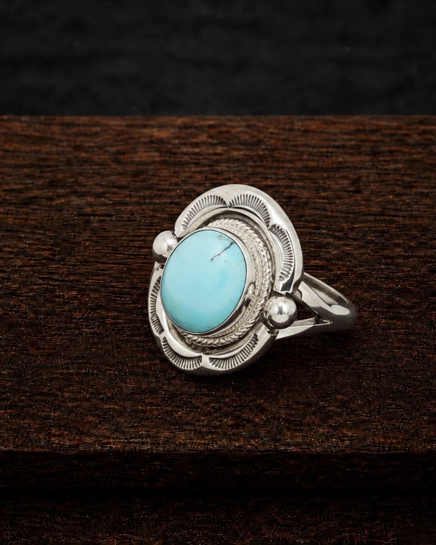 Joelias Draper Turquoise Sterling Silver Ring - Size 8