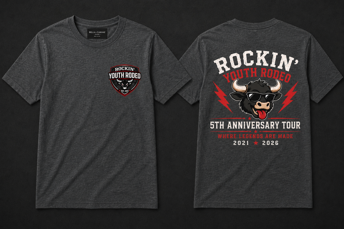 ✨Rockin’ Youth Rodeo Anniversary Fundraiser T-Shirt - Heather Grey