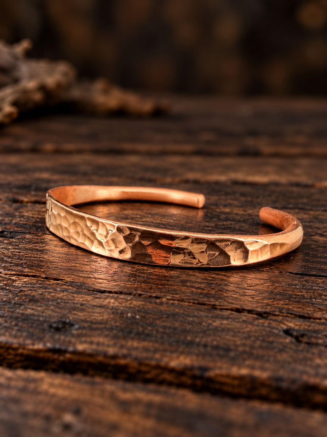 “The Valley” Hammered Copper Cuff