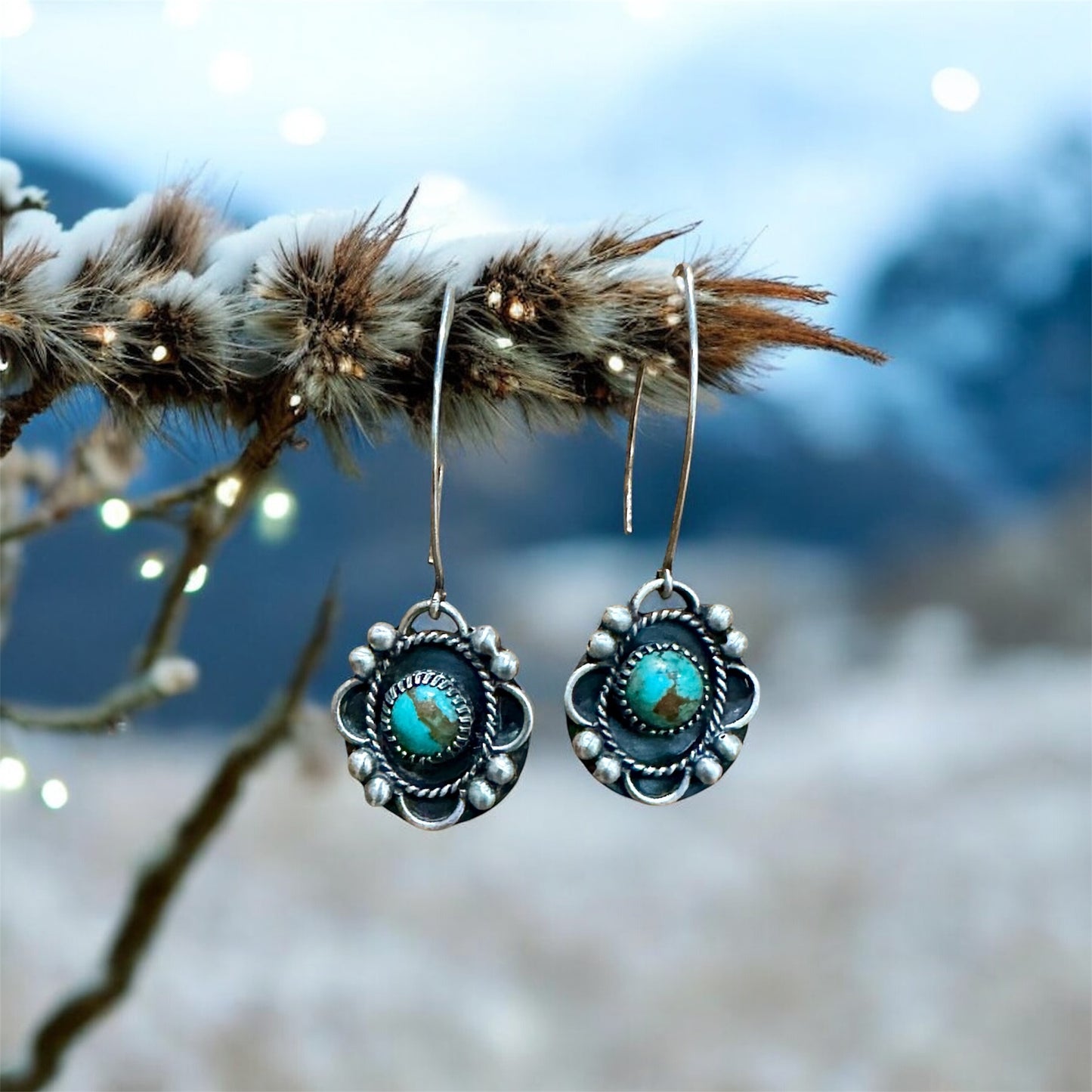 Snowline Sage Turquoise Earrings