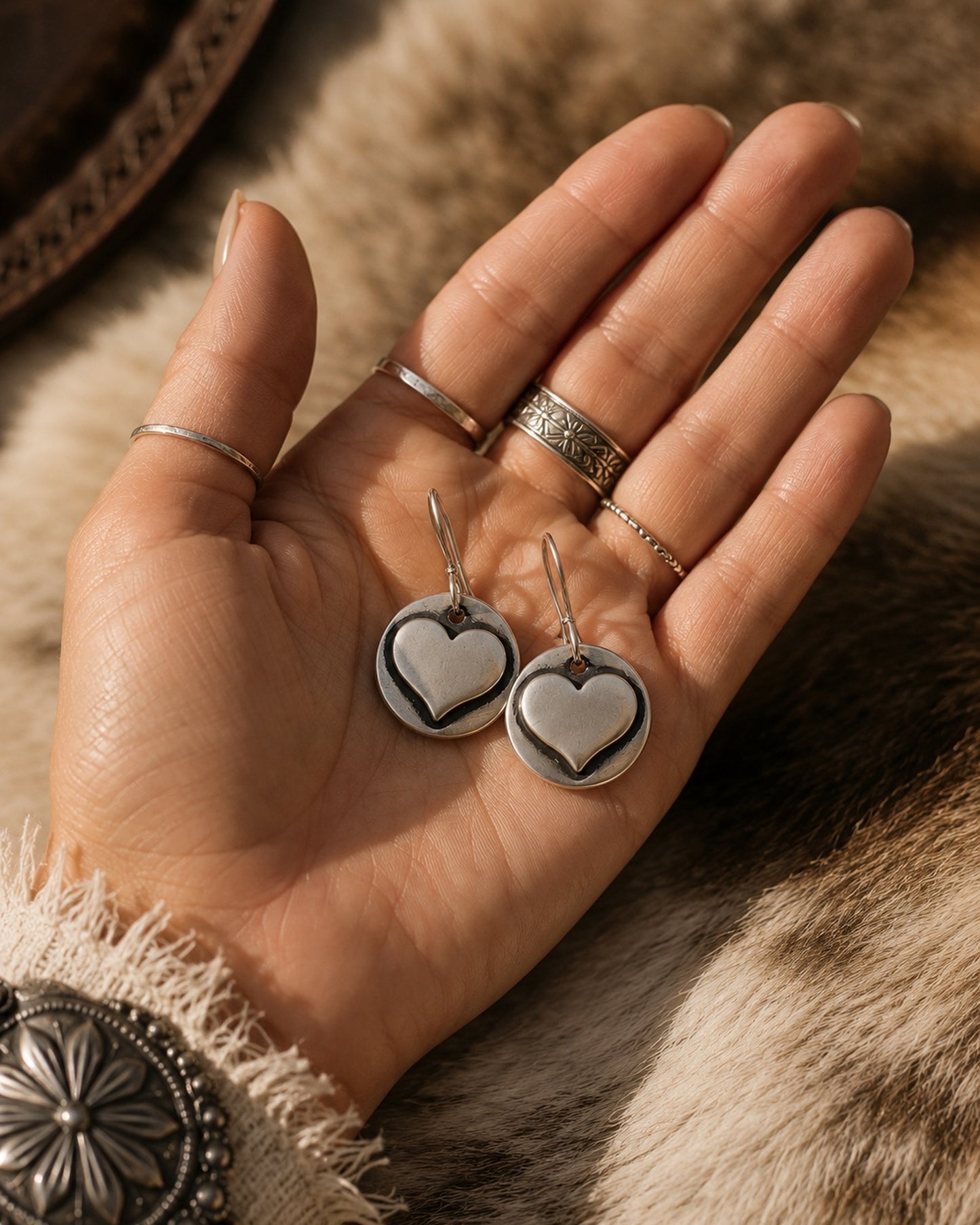 Open Range Heart Earrings