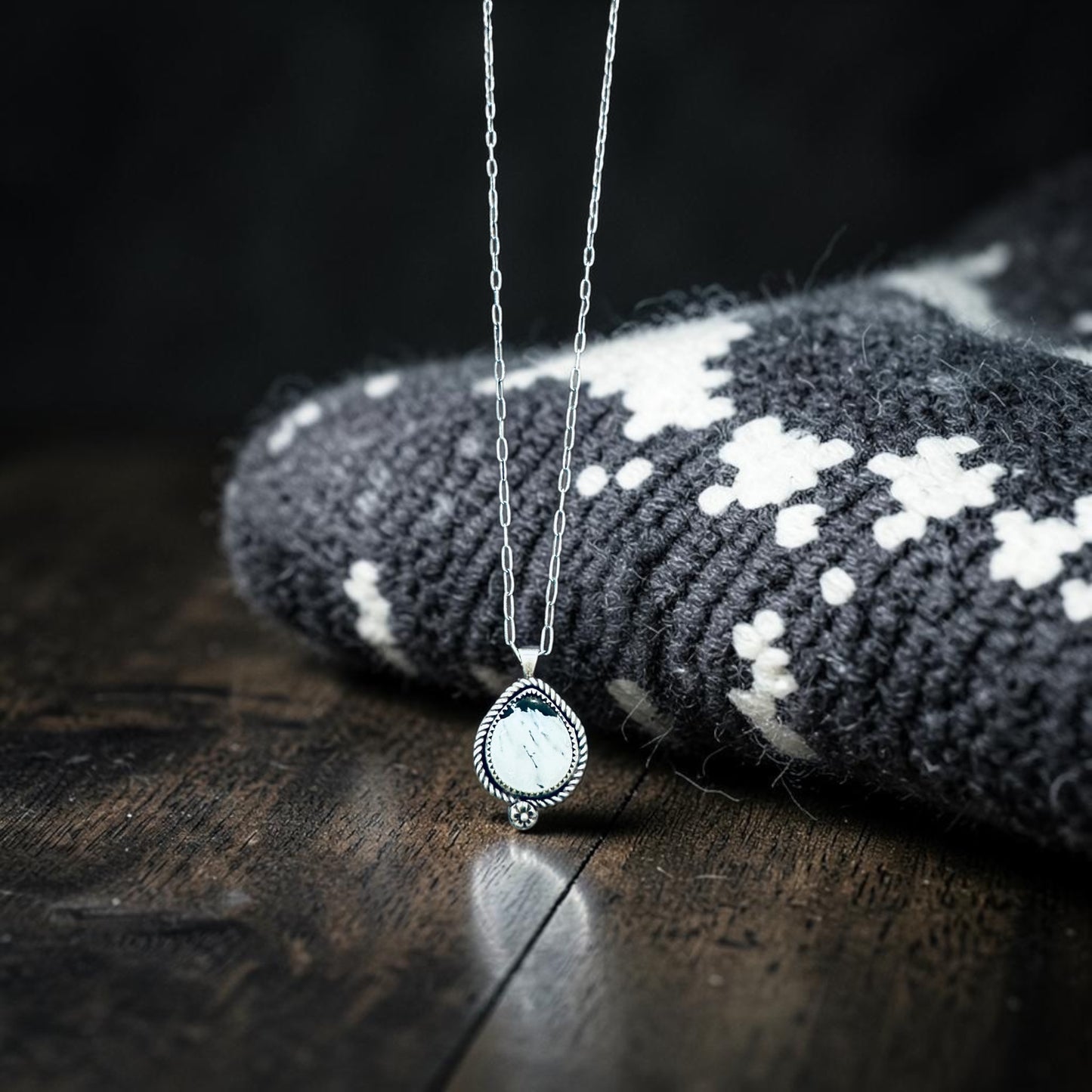 “Falls Creek” White Buffalo Necklace - Sterling Silver