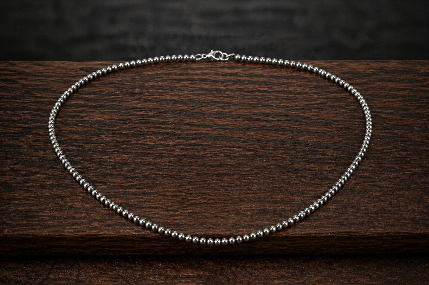 “The Patterson” Desert Pearls - Sterling Silver, 3mm, Oxidized, 20” Necklace