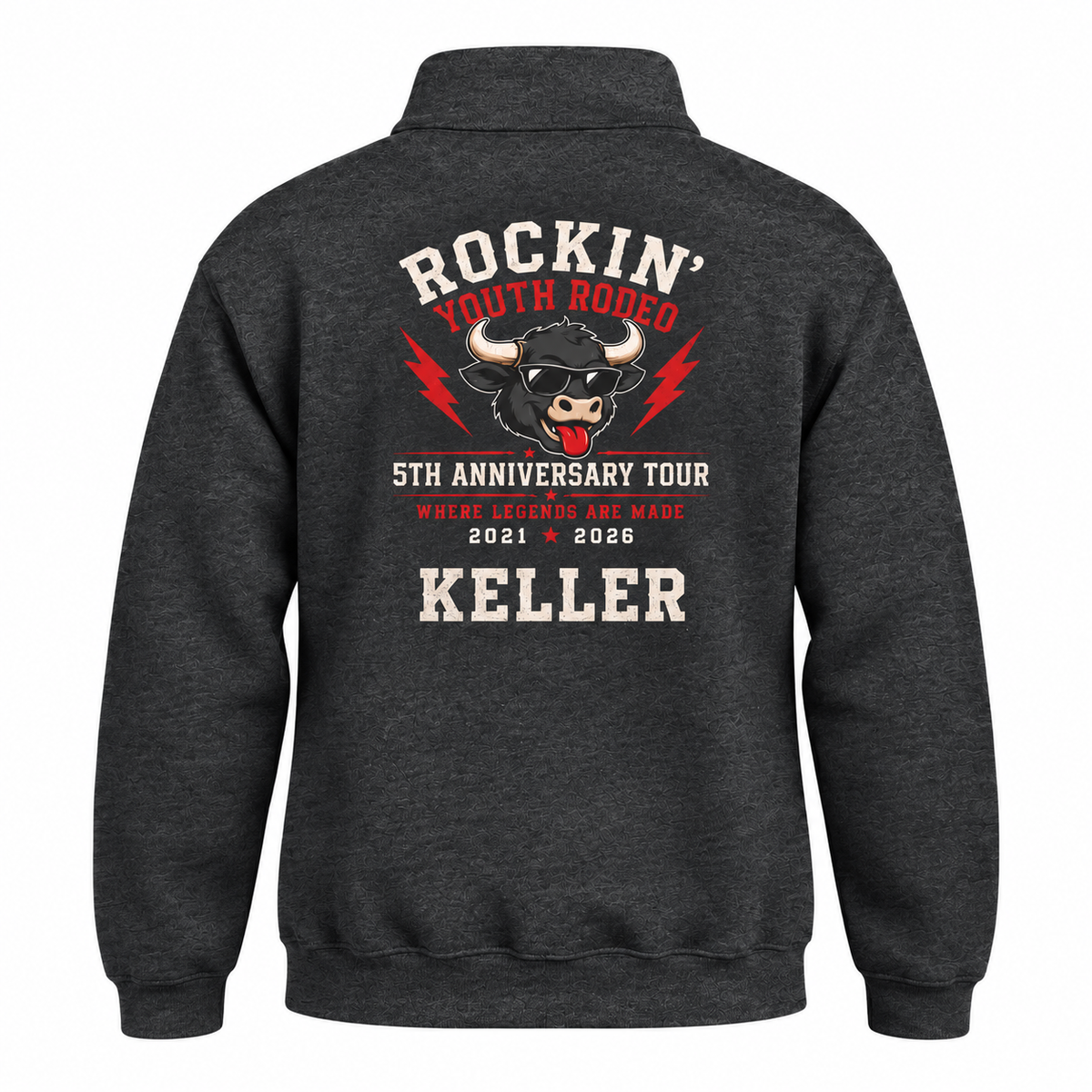 Rockin’ Youth Rodeo 2026 Customized Quarter zip Sweatshirt