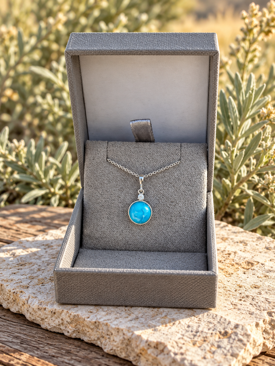 The Blue Ember | Ithaca Peak Turquoise & Diamond Necklace