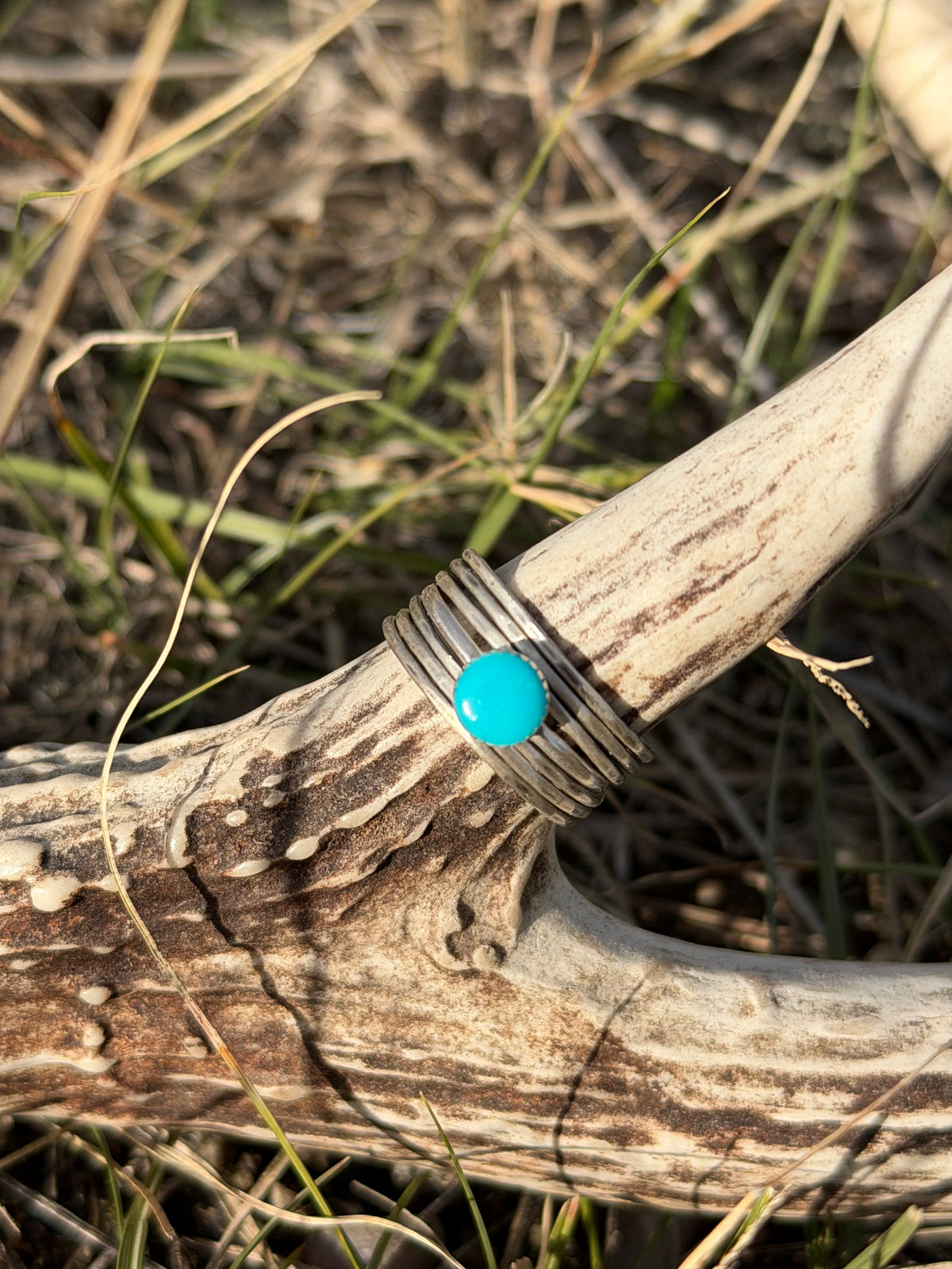 Ridgeline Turquoise Stacker Ring Set — Size 7