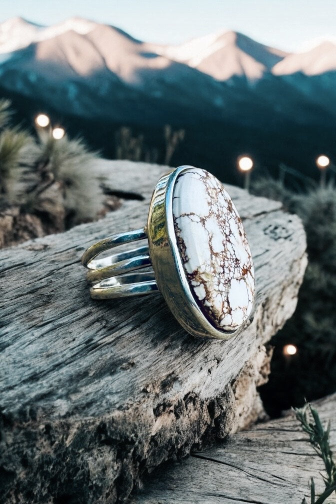 π΅β¨ Wild Horse & Sterling Silver Statement Ring β Bold, Timeless, Unapologetically Western β¨π΅ Size 7 3/4