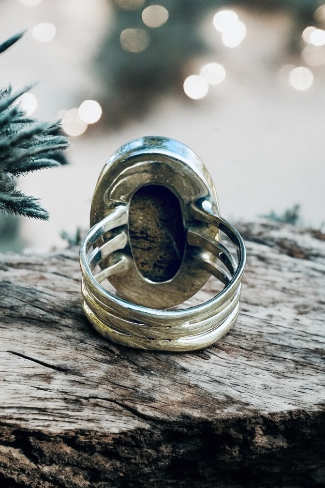 π΅β¨ Wild Horse & Sterling Silver Statement Ring β Bold, Timeless, Unapologetically Western β¨π΅ Size 7 3/4