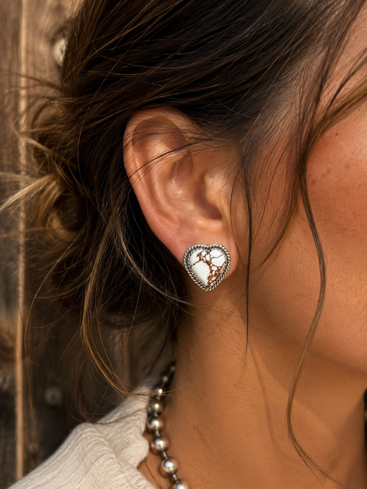Lemhi Wild Horse Heart Earrings