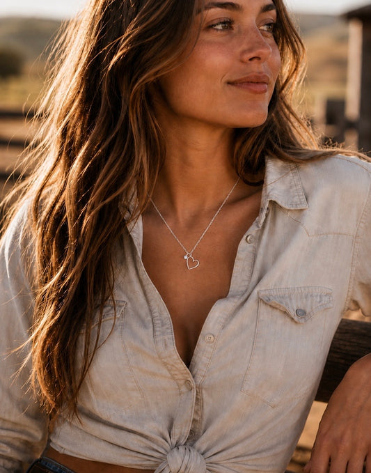 The High Desert Swarovski Crystal and Heart Necklace