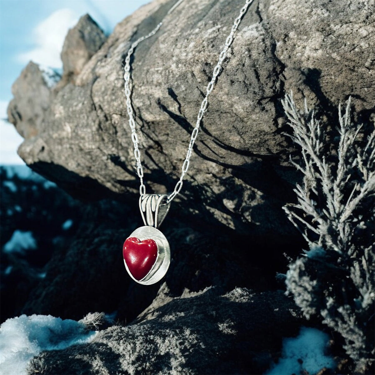 Solstice Heart Pendant Rosarita Stone and Sterling Silver – Roam Wild ...