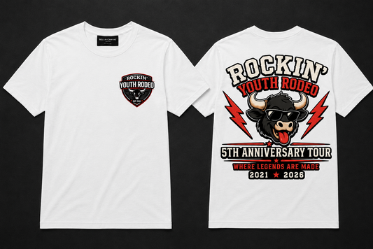 ✨Rockin’ Youth Rodeo        Anniversary Fundraiser T-Shirt - White