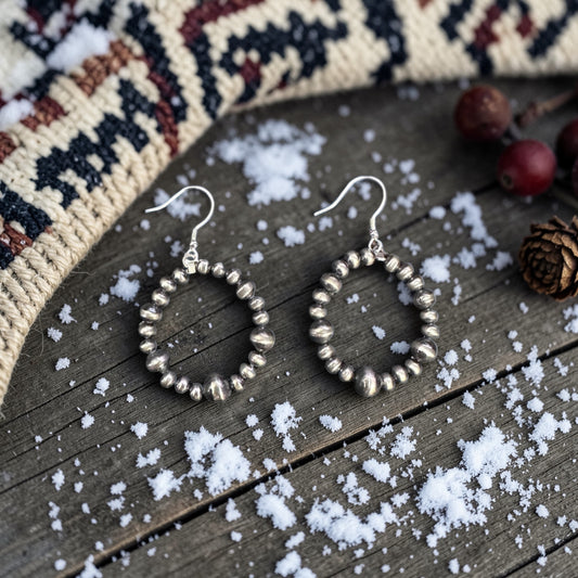 High Desert Sterling Silver Pearl Hoop Earrings