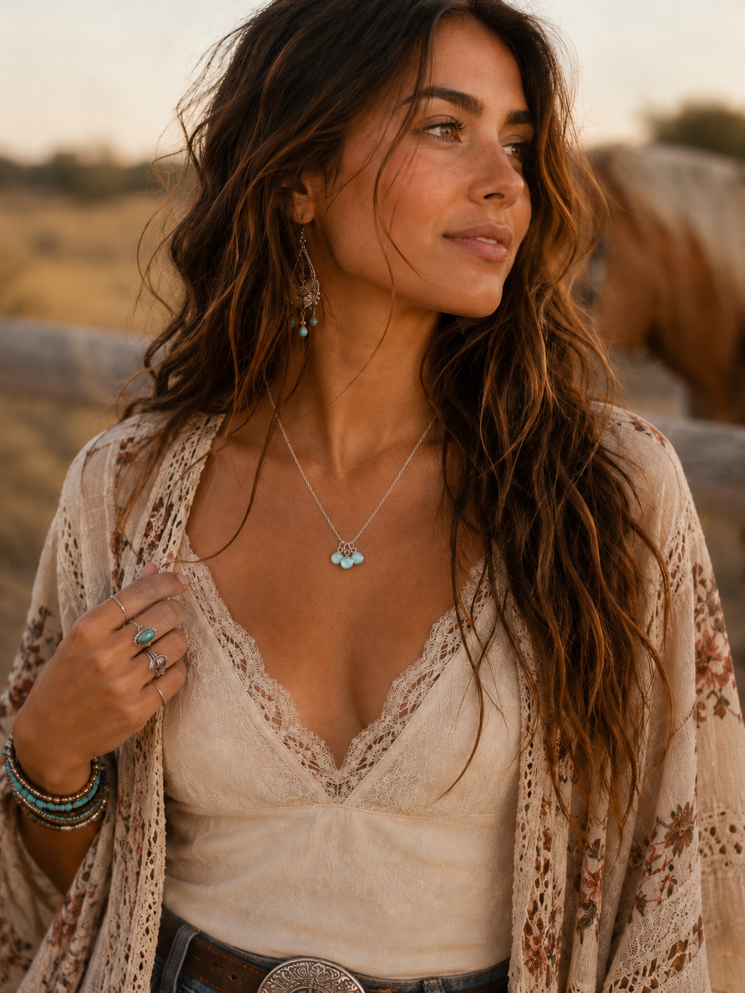 Lost River Trio Chalcedony Necklace