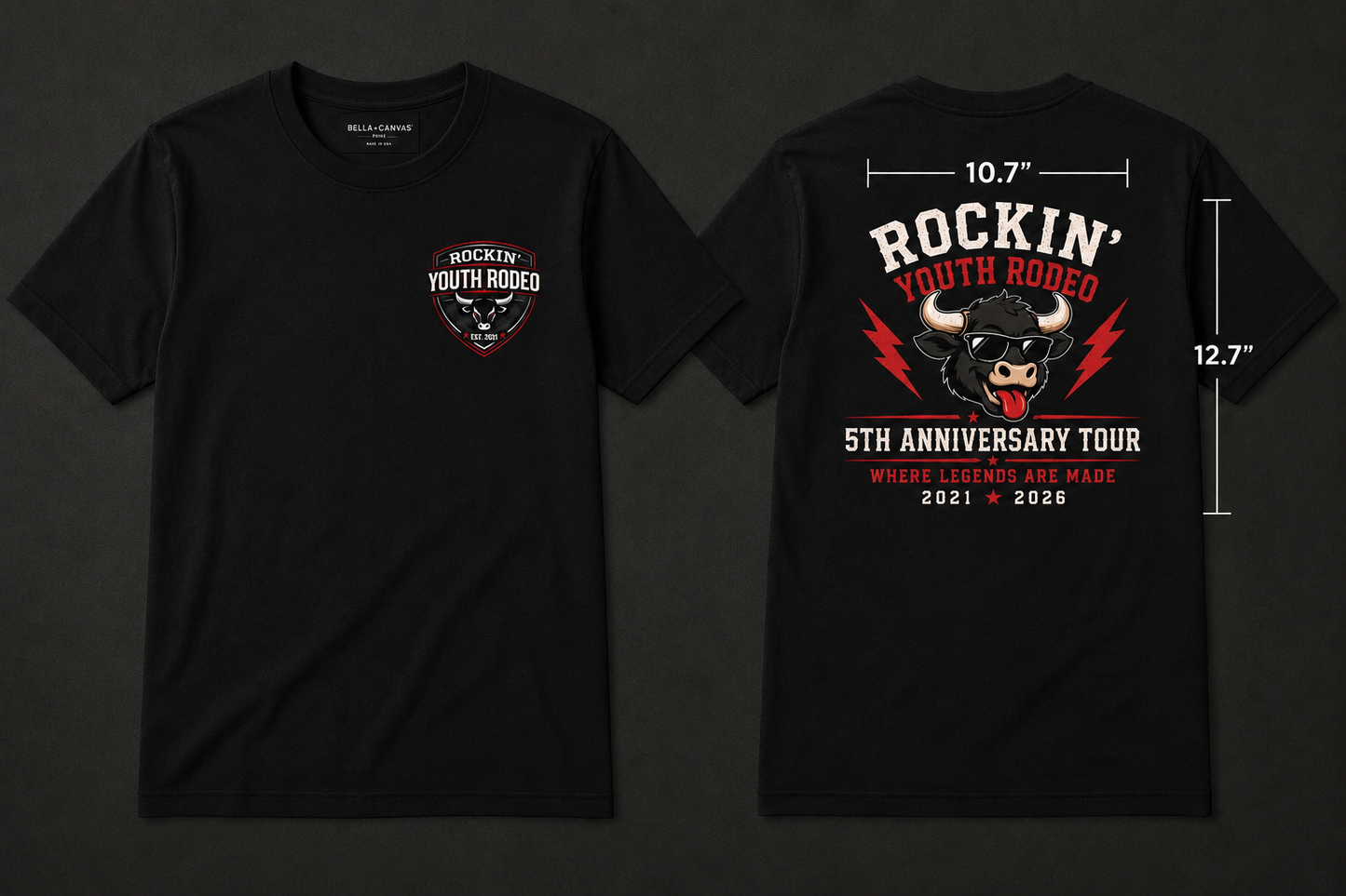 ✨Rockin’ Youth Rodeo        Anniversary Fundraiser T-Shirt - Black