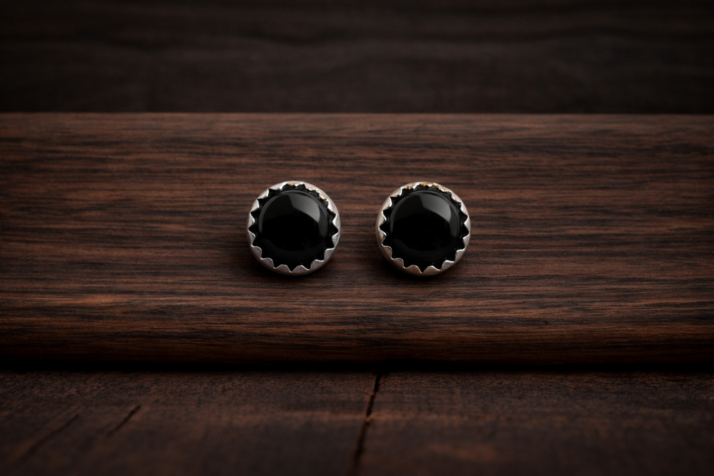 “The Lost Valley” Onyx Stud Earrings