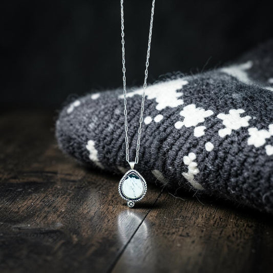 “Falls Creek” White Buffalo Necklace - Sterling Silver