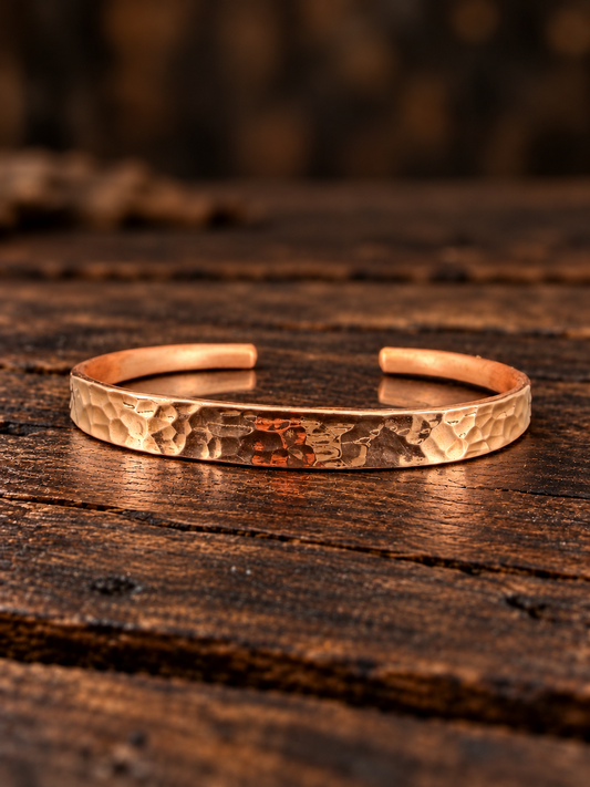 “The Valley” Hammered Copper Cuff