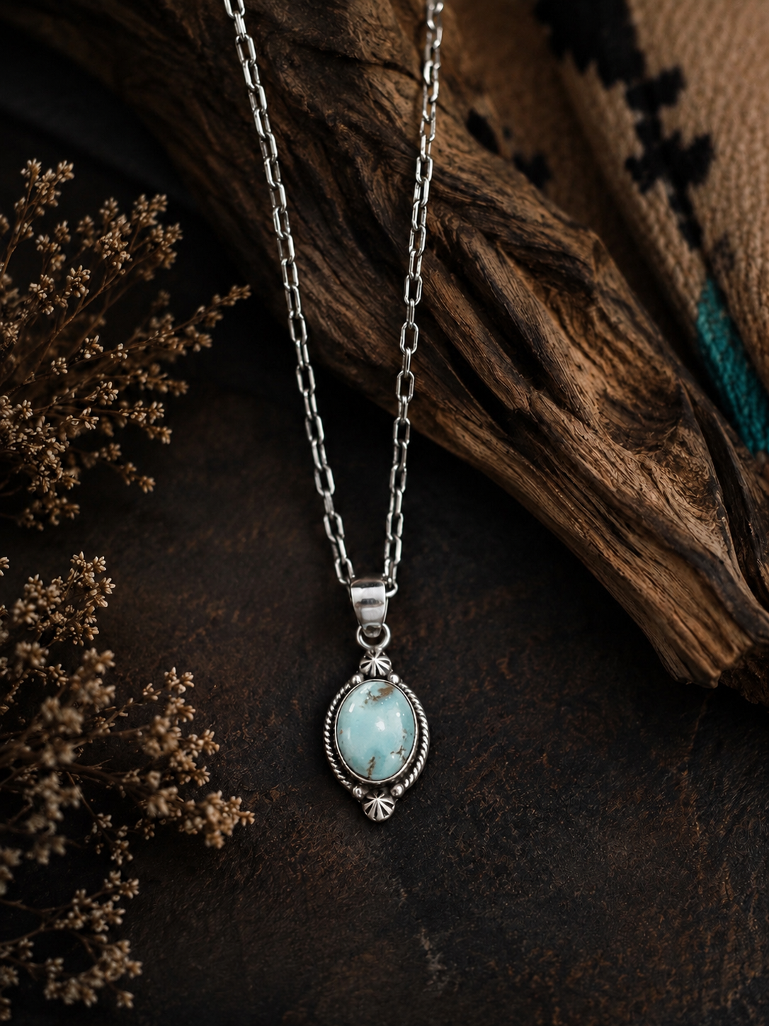 The High Desert Sky Pendant - Paperclip Chain Necklace