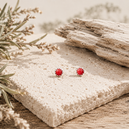 Little Red Creek Coral Studs