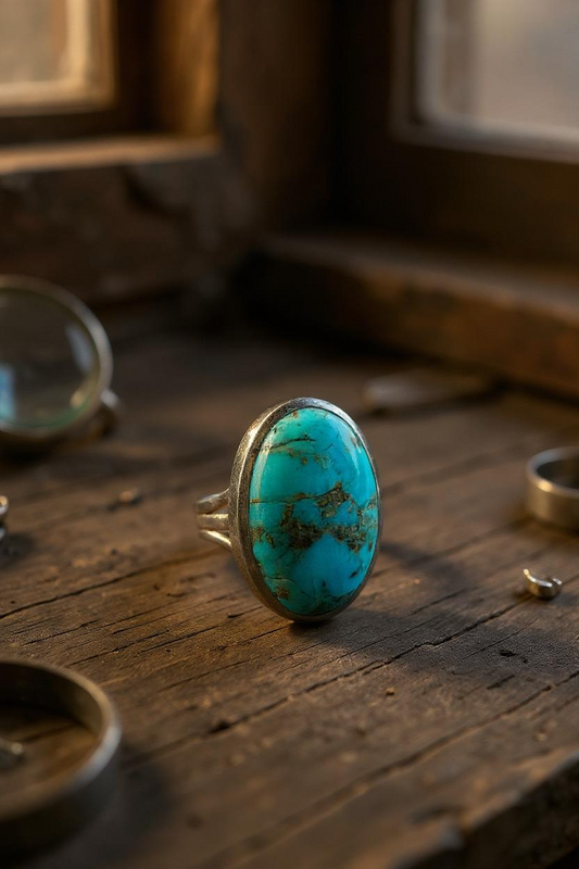 🌿 Wild River Blue Turquoise  Sterling Silver Ring 🌿 Size 7 3/4