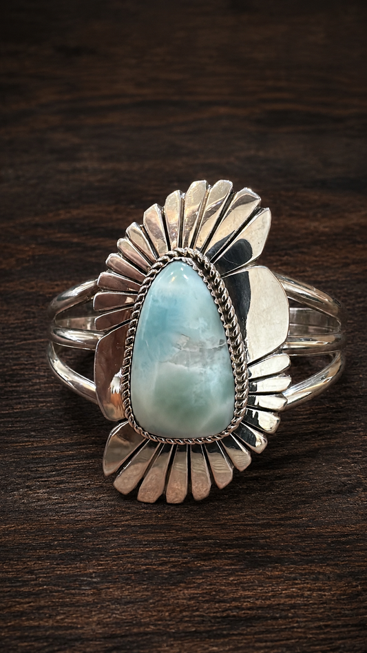 “The Laramie” Larimar & Sterling Silver Statement Cuff