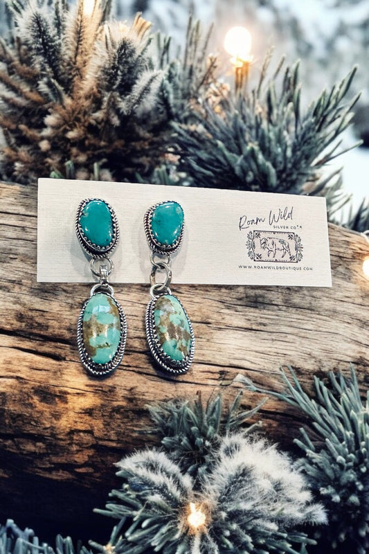 Big Sky Turquoise and Sterling Silver Drop Earrings