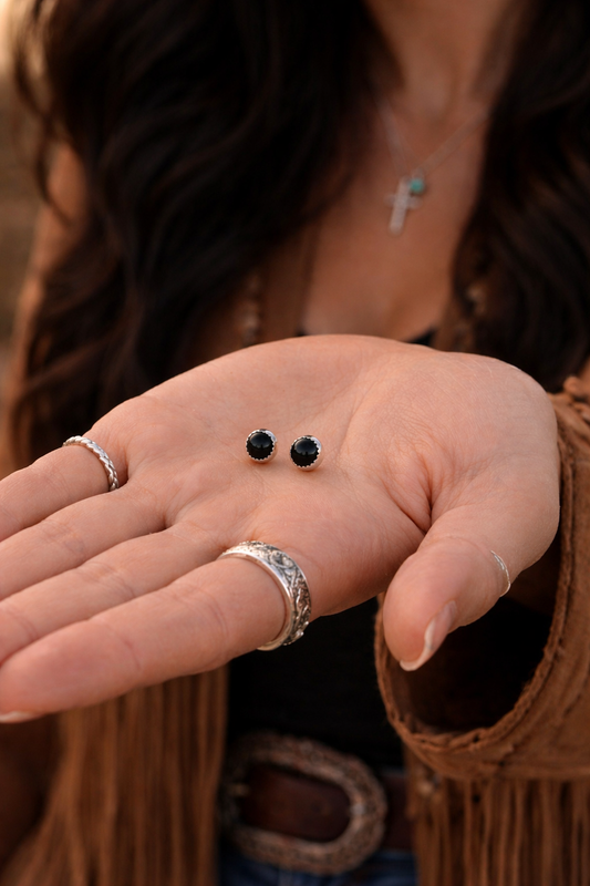 “The Lost Valley” Onyx Stud Earrings