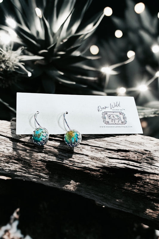 Cactus 🌵 Lace Drop Turquoise Earrings