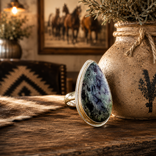 Kämmererite Sterling Silver Statement Ring | Size: 7.5