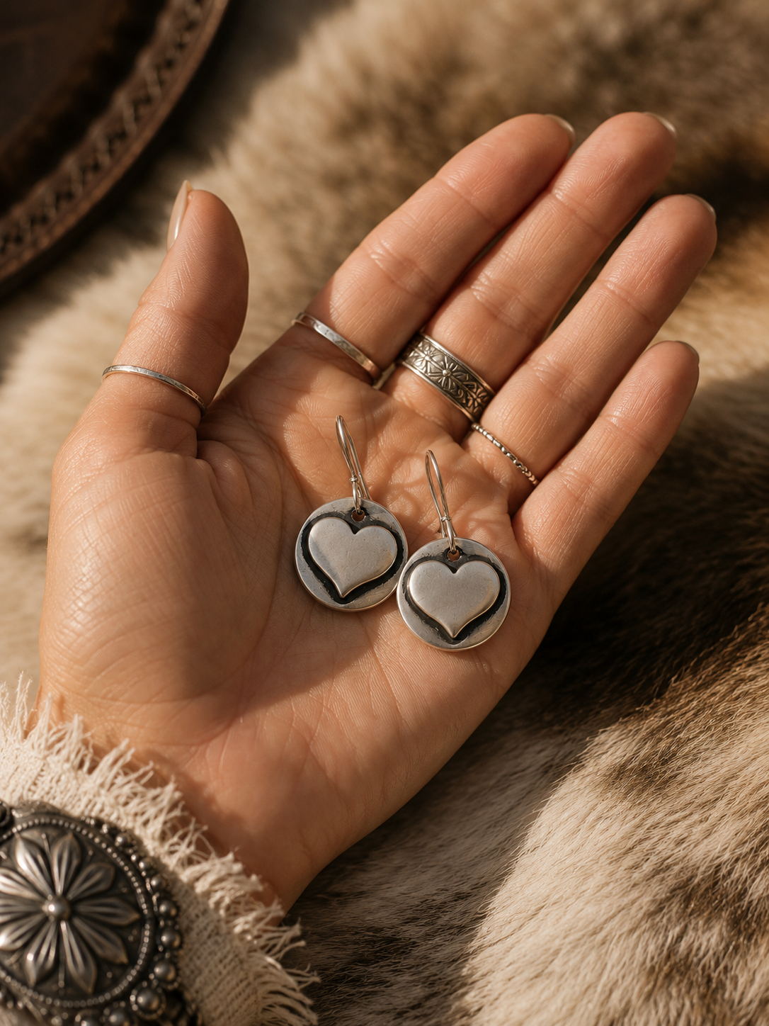 Open Range Heart Earrings