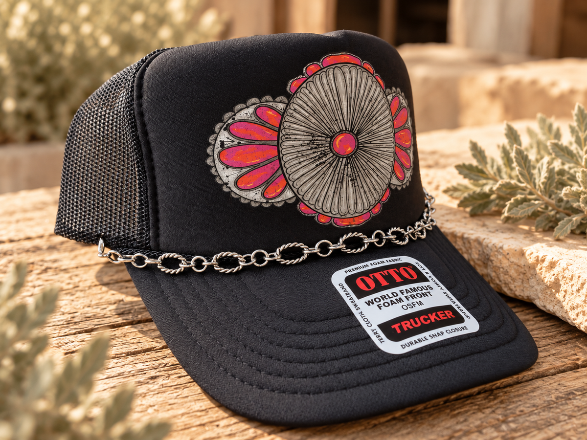 Sunset Concho Trucker Hat