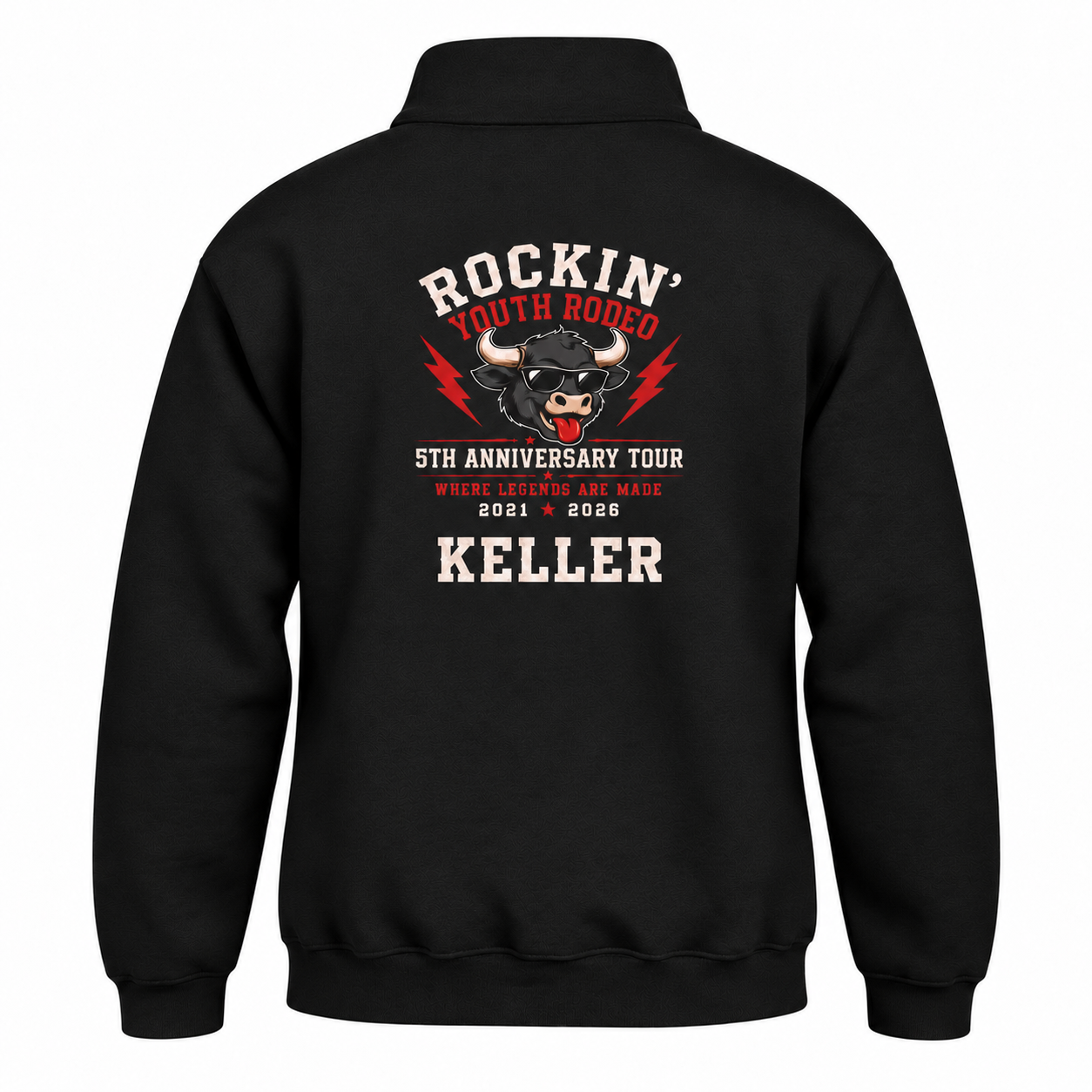 Rockin’ Youth Rodeo 2026 Customized Quarter zip Sweatshirt