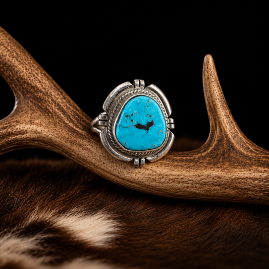 Jameson Garcia Turquoise Sterling Silver Ring - Adjustable