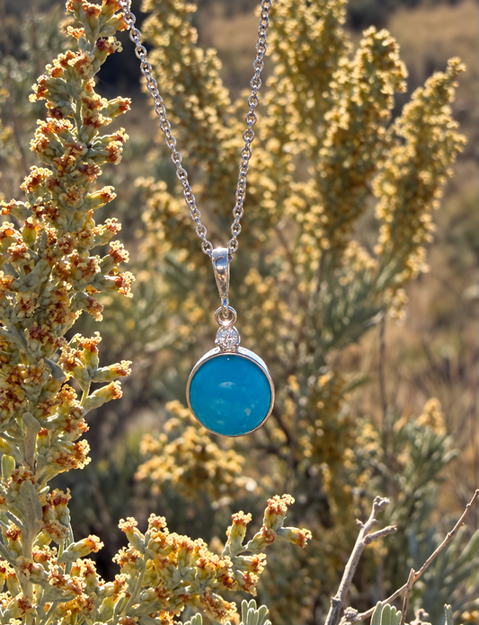 The Blue Ember | Ithaca Peak Turquoise & Diamond Necklace