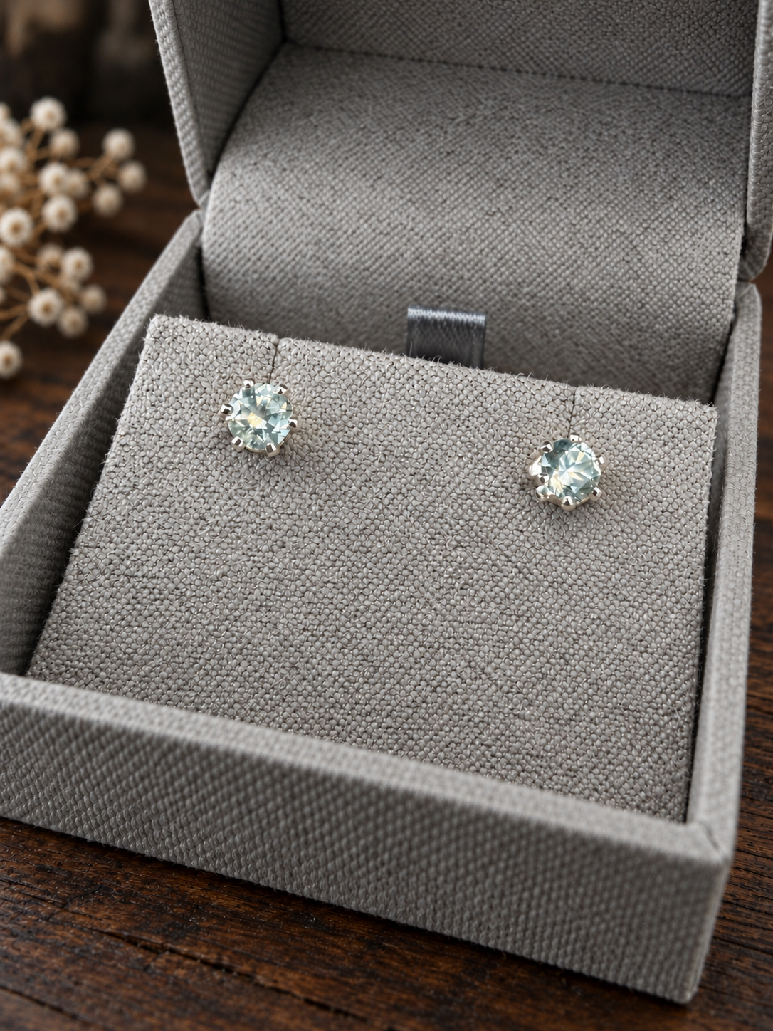 4mm Montana Sapphire Earrings | Genuine & Non-Heat Treated