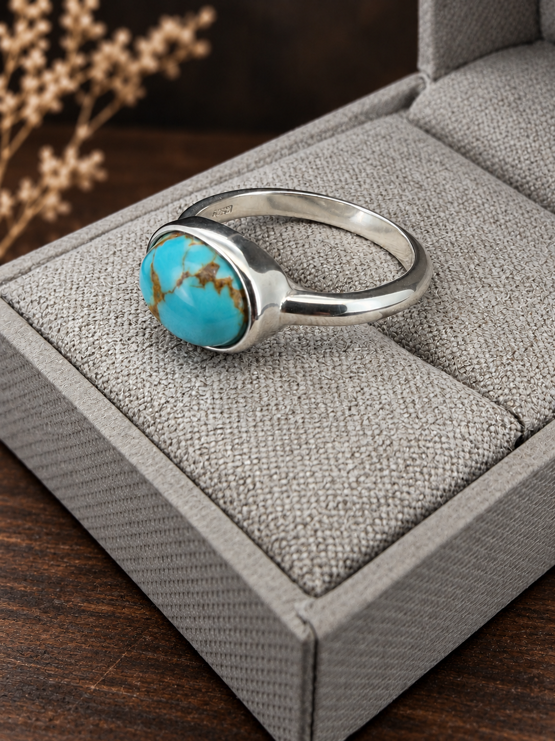 The Wayfarer — Kingman Turquoise Sterling Silver Ring — Size 7