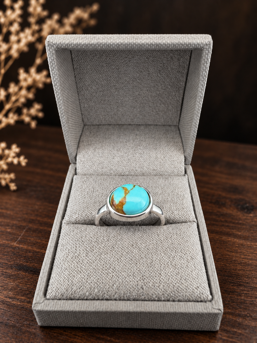 The Wayfarer — Kingman Turquoise Sterling Silver Ring — Size 7