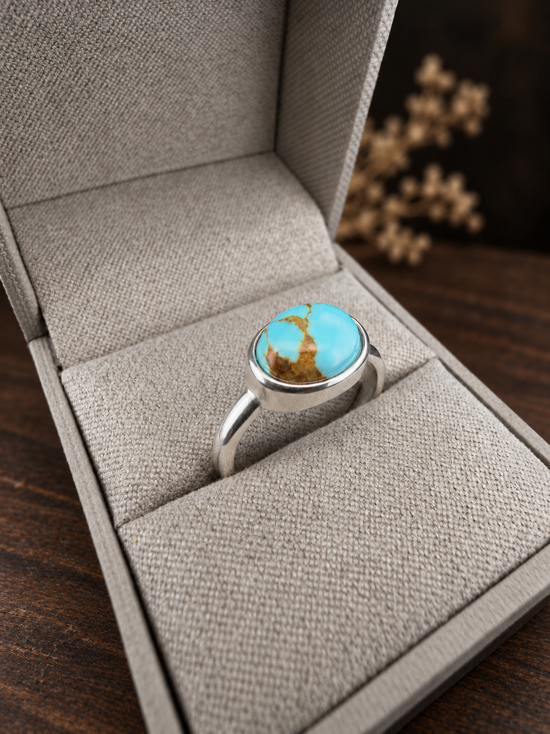 The Wayfarer — Kingman Turquoise Sterling Silver Ring — Size 7