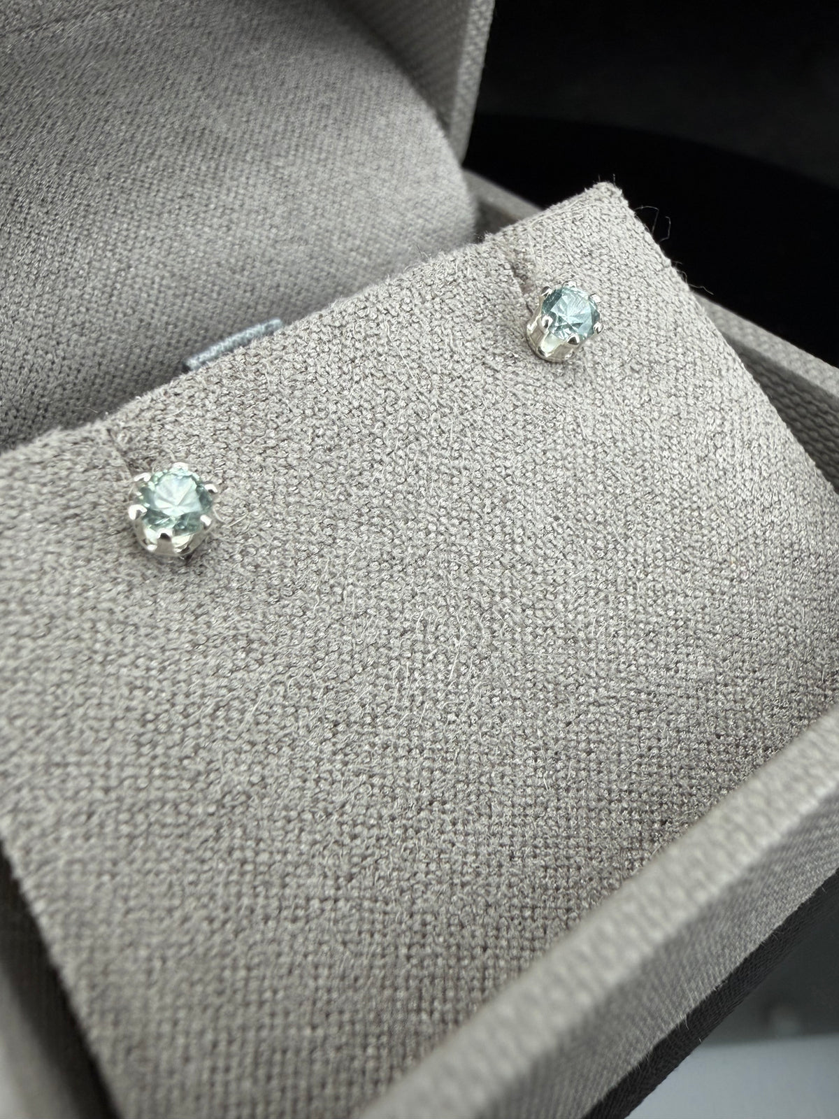 Alpine Drift — 3mm Natural Montana Sapphire Studs